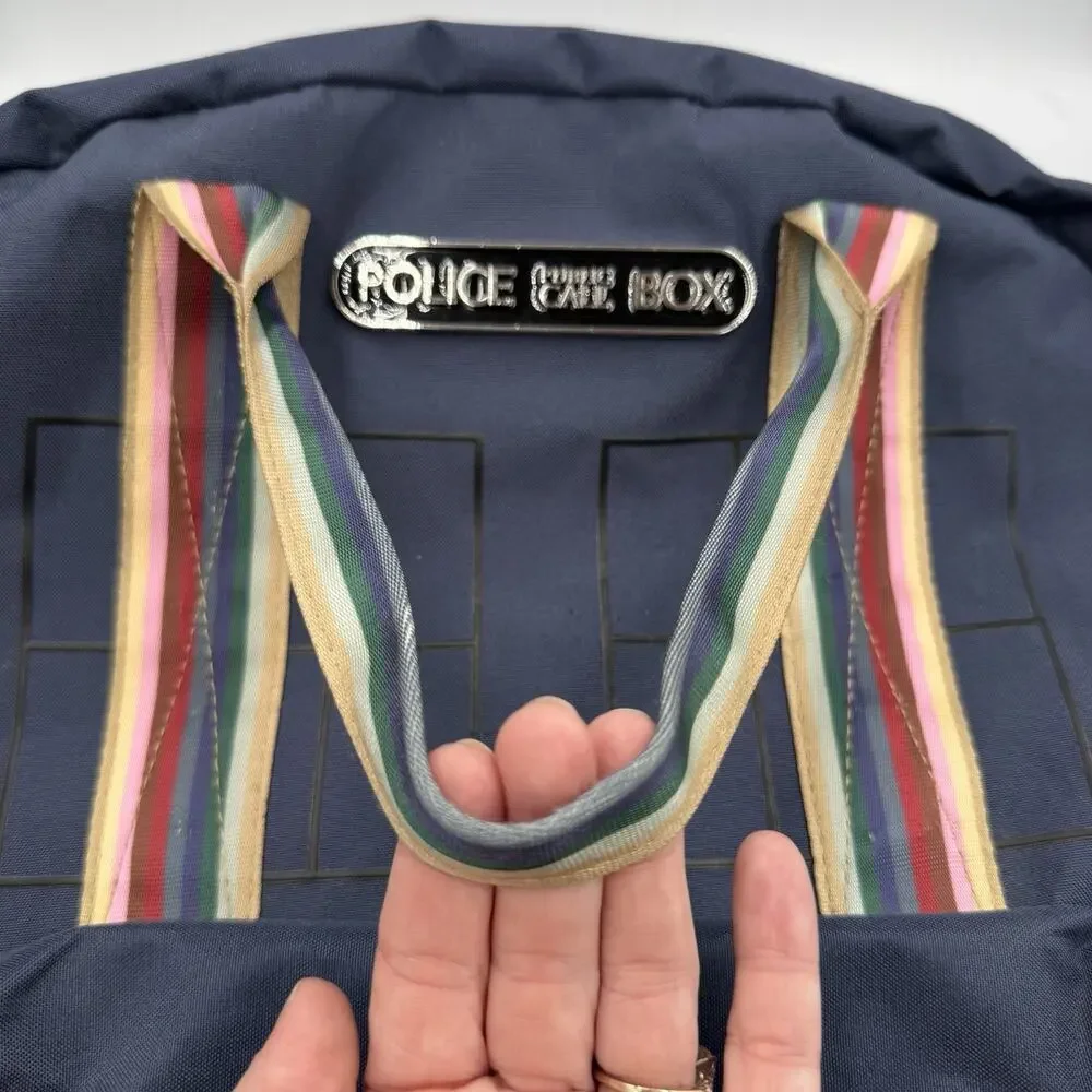 Doctor Who TARDIS Backpack BBC 2019 Blue Police Box Rainbow Trim Licensed